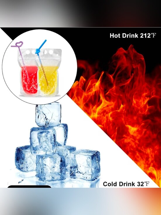 Go Pong Other - Reusable Party Drink Pouches (100) Bag size: 9*5 inch